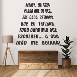 Adesivo de Parede Decorativo Frase Senhor em Cada Passo que Eu Der - 2