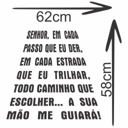 Adesivo de Parede Decorativo Frase Senhor em Cada Passo que Eu Der - 3