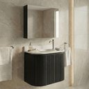 Ver imagem 2 de Conjunto Gabinete para Banheiro Emma 2 Portas MDF 15mm 60cm Preto Venturi