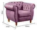 Ver imagem 4 de Sofá Nobreza Poltrona Chesterfield Vintage Retrô Clássico Veludo Roxo
