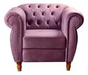 Ver imagem 1 de Sofá Nobreza Poltrona Chesterfield Vintage Retrô Clássico Veludo Roxo