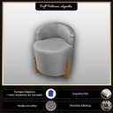 Ver imagem 3 de Puff Poltrona com Encosto Confortável Decorativa Orgânica para Recepção Linho Agatha