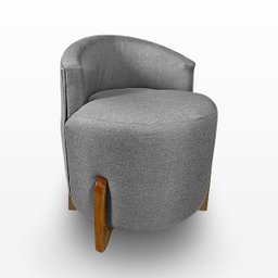Puff Poltrona com Encosto Confortável Decorativa Orgânica para Recepção Linho Agatha - 5
