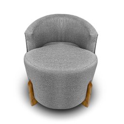 Puff Poltrona com Encosto Confortável Decorativa Orgânica para Recepção Linho Agatha - 4