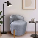 Ver imagem 2 de Puff Poltrona com Encosto Confortável Decorativa Orgânica para Recepção Linho Agatha