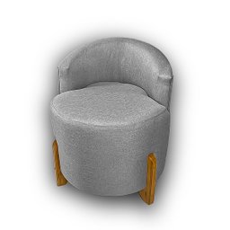 Puff Poltrona com Encosto Confortável Decorativa Orgânica para Recepção Linho Agatha - 1