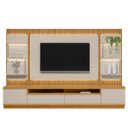 Ver imagem 1 de Conjunto Rack com Painel Modulado para Tv até 70" e 2 Módulos Laterais Ripado Paulina Tauari/off Whi