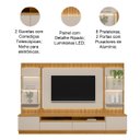 Ver imagem 5 de Conjunto Rack com Painel Modulado para Tv até 70" e 2 Módulos Laterais Ripado Paulina Tauari/off Whi