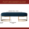 Recamier Glow 110cm Puff Moderno Premium Sala e Quarto:azul - 5