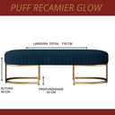 Ver imagem 5 de Recamier Glow 110cm Puff Moderno Premium Sala e Quarto:azul