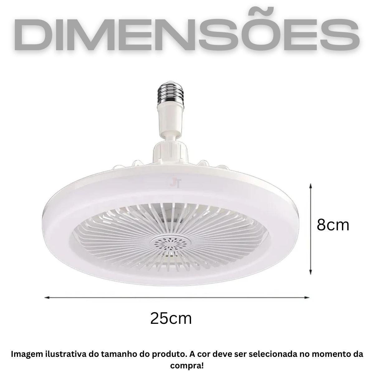 Lâmpada Led Ventilador Teto 36w Forte Controle Remoto E27 - 2