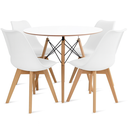 Ver imagem 1 de Kit Mesa Redonda Eames 90cm Branca + 4 Cadeiras Saarinen Wood Brancas