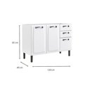 Ver imagem 3 de Balcão de Cozinha 3 Portas 2 Gavetas Itatiaia New Premium de Aço 120cm Branco