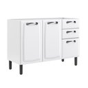 Ver imagem 1 de Balcão de Cozinha 3 Portas 2 Gavetas Itatiaia New Premium de Aço 120cm Branco