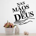 Ver imagem 2 de Adesivo de Parede Decorativo Frase Nas Mãos de Deus