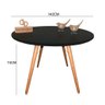 Mesa Jantar Pés Palitos Tampo Redondo Vidro Laqueado 140cm Preto - 4