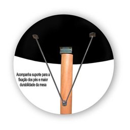 Mesa Jantar Pés Palitos Tampo Redondo Vidro Laqueado 140cm Preto - 3 Mesa Jantar Pés Palitos Tampo Redondo Vidro Laqueado 140cm Preto - 3