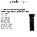 Ver imagem 4 de Kit 3 Cantoneiras Embutidas Formato L Estilo Moderno 10cm Mão Francesa para Prateleira Preto