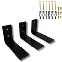 Ver imagem 2 de Kit 3 Cantoneiras Embutidas Formato L Estilo Moderno 10cm Mão Francesa para Prateleira Preto