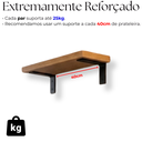 Ver mais imagens de Kit 3 Cantoneiras Embutidas Formato L Estilo Moderno 10cm Mão Francesa para Prateleira Preto
