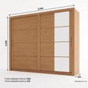 Ver imagem 3 de Guarda Roupa Casal 02 Portas Deslizantes 04 Gavetas com Espelho Cinamomo Palace