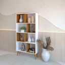 Ver imagem 3 de Estante 4 Nichos Removíveis Multifuncional Argos Branco/freijó