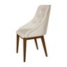 Kit 4 Cadeiras de Jantar Luxo Estofada Elisa Anatômica Capitonê Linho Bege Base Madeira Maciça Imbui - 3