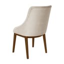 Ver imagem 4 de Kit 4 Cadeiras de Jantar Luxo Estofada Elisa Anatômica Capitonê Linho Bege Base Madeira Maciça Imbui