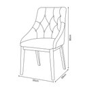 Ver imagem 5 de Kit 4 Cadeiras de Jantar Luxo Estofada Elisa Anatômica Capitonê Linho Bege Base Madeira Maciça Imbui