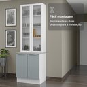 Ver imagem 5 de Kit Balcão + Cristaleira 70cm Branco Cinza Lux Madesa 01 Branco Cinza