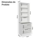 Ver imagem 7 de Kit Balcão + Cristaleira 70cm Branco Cinza Lux Madesa 01 Branco Cinza
