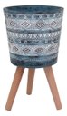 Ver imagem 1 de Cachepô Resina 54x32x32cm Cinza Vaso Decorativo Enfeite Casa Planta