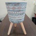 Ver imagem 2 de Cachepô Resina 54x32x32cm Cinza Vaso Decorativo Enfeite Casa Planta