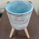 Ver imagem 5 de Cachepô Resina 54x32x32cm Cinza Vaso Decorativo Enfeite Casa Planta