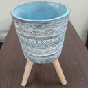 Ver imagem 3 de Cachepô Resina 54x32x32cm Cinza Vaso Decorativo Enfeite Casa Planta