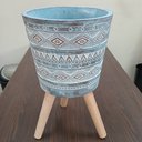 Ver imagem 4 de Cachepô Resina 54x32x32cm Cinza Vaso Decorativo Enfeite Casa Planta