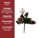 Ver imagem 7 de Kit 3 Galhos Natal Pick Nevado Folhagens Pinhas e Berries Branco 18cm - Magizi