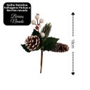 Ver imagem 4 de Kit 3 Galhos Natal Pick Nevado Folhagens Pinhas e Berries Branco 18cm - Magizi