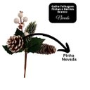 Ver imagem 5 de Kit 3 Galhos Natal Pick Nevado Folhagens Pinhas e Berries Branco 18cm - Magizi