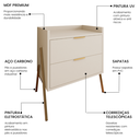 Ver imagem 2 de Kit 2 Mesas de Cabeceiras Retrô com 2 Gavetas Asher 45cm - Off-white
