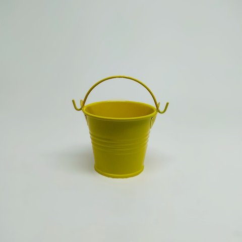 Mini Balde Colorido Alumínio c/ Alça Decoração Lembrancinha - Balde Alumínio Amarelo