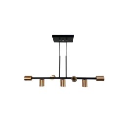 Luminária de Teto Pendente Rubis para 7 Lâmpadas 68cm Moderno Industrial - Preto/cobre Verniz - 1