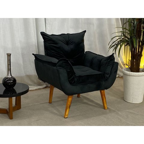 Poltrona Decorativa 1 Lugar Preto 504 Nobel