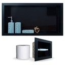 Ver imagem 2 de Nicho e Porta Papel em Porcelanato Preto Nero Polido