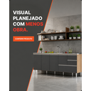 Ver imagem 1 de Balcão Gabinete Pia 2,00m Maceió Bymadero Amêndoa / Grafite – 4 Portas 2 Gavetas + 1 Gavetão