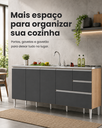 Ver imagem 5 de Balcão Gabinete Pia 2,00m Maceió Bymadero Amêndoa / Grafite – 4 Portas 2 Gavetas + 1 Gavetão
