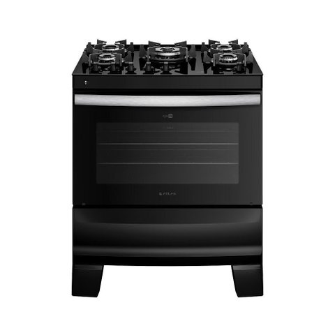 Fogão Atlas 5 Bocas Agile Up com Mesa de Vidro Preto - Bivolt