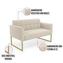 Ver imagem 7 de Sofá Namoradeira 2 Lugares Industrial Dourado Elisa Bouclê Bege D03 - D'Rossi