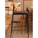 Ver imagem 3 de Banqueta Mittal Assento Courino Preto e Encosto em Palha Sextavada 97 Cm - 67757