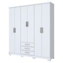 Ver imagem 1 de Guarda-Roupa Casal 6 Portas e 3 Gavetas Caju - Henn - Branco